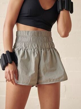 Automet Flowy Shorts Gray Medium Free People Style Smocked Waist